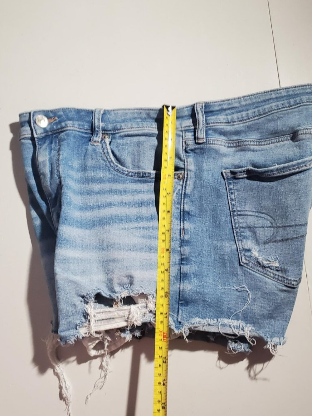 American Eagle High-Rise Shortie Festival Denim Shorts Sz 16 - Picture 13 of 16
